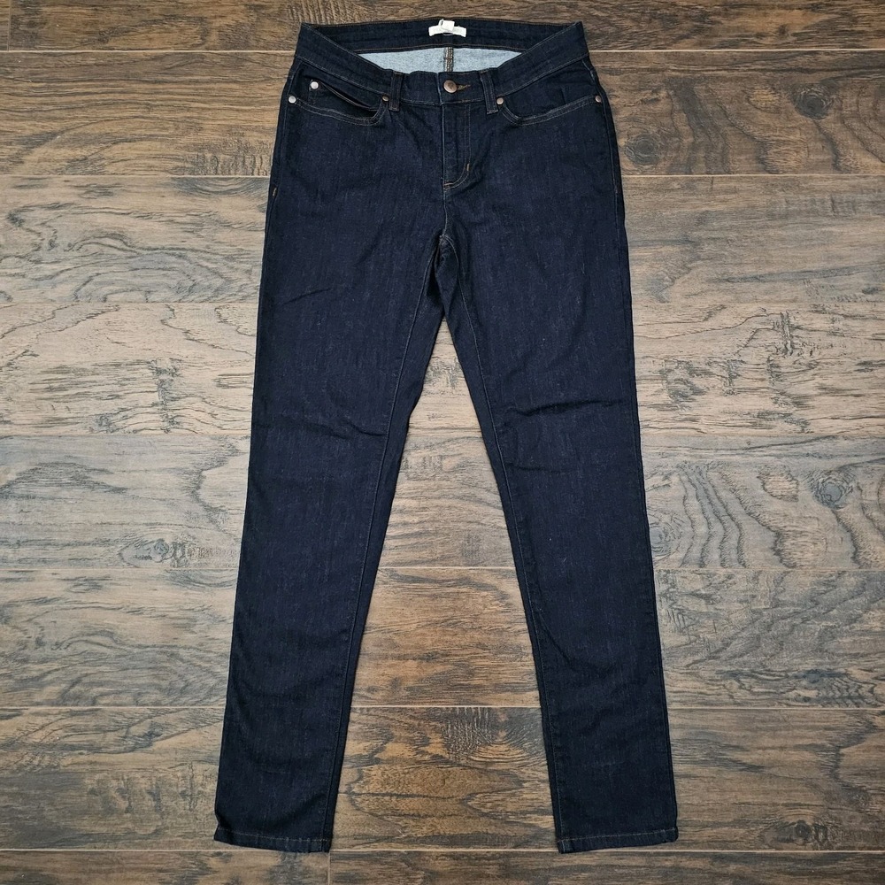 EILEEN FISHER Organic Cotton Stretch Skinny Soft Denim Blue Jeans Size 6 Petite